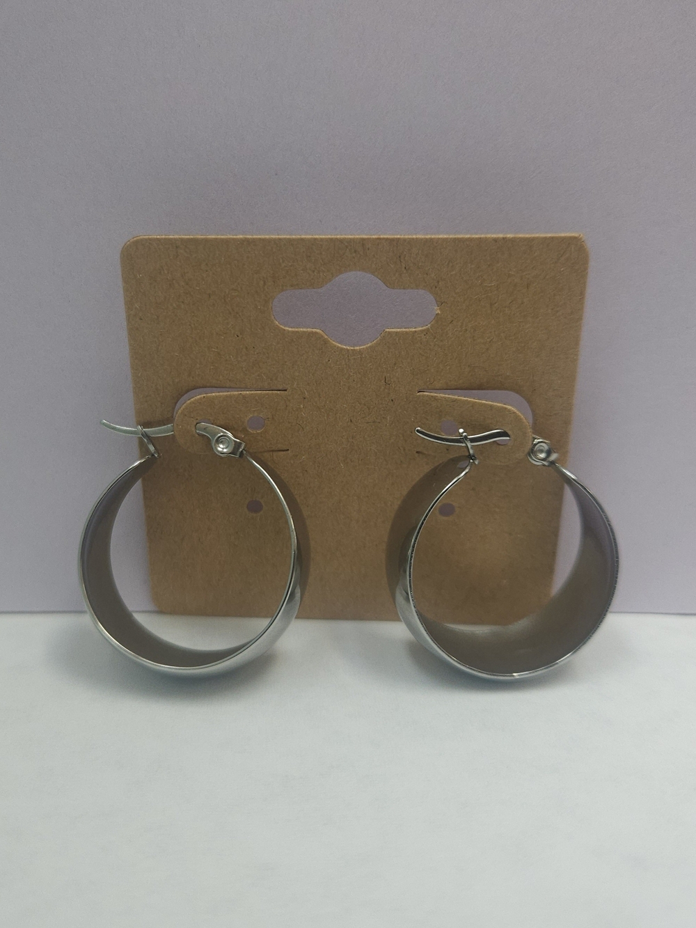 Silver-Tone Wide Hoop Earrings - Women Jewelry - Picture 2 of 4